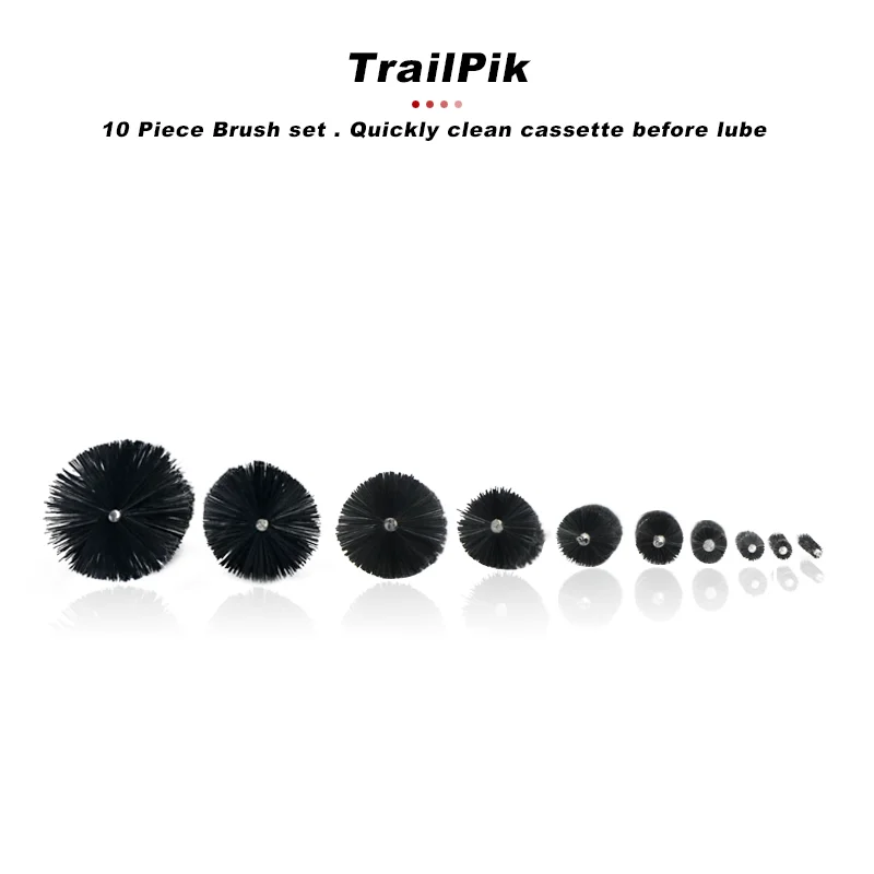 Set Spazzole Per Pulizia Bici - 3 Pezzi Con Setole In Nylon Per Catena, Pignoni, Cassetta E Raggi