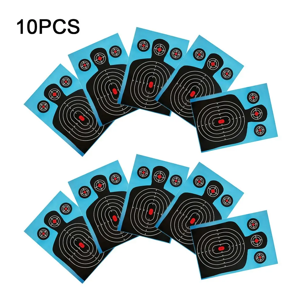 

10pack Shooting Targets 12*18 inch Silhouette Poor Splatter Reactive Paper Targets Fluorescent Rifle Pistol Airsoft Pellet Gun