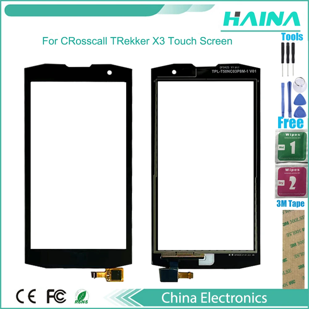 

Black Gold For Crosscall TRekker X3 Touch Screen Perfect Repair Parts Touchscreen Sensor Feeling Mobile Phone Touch Panel