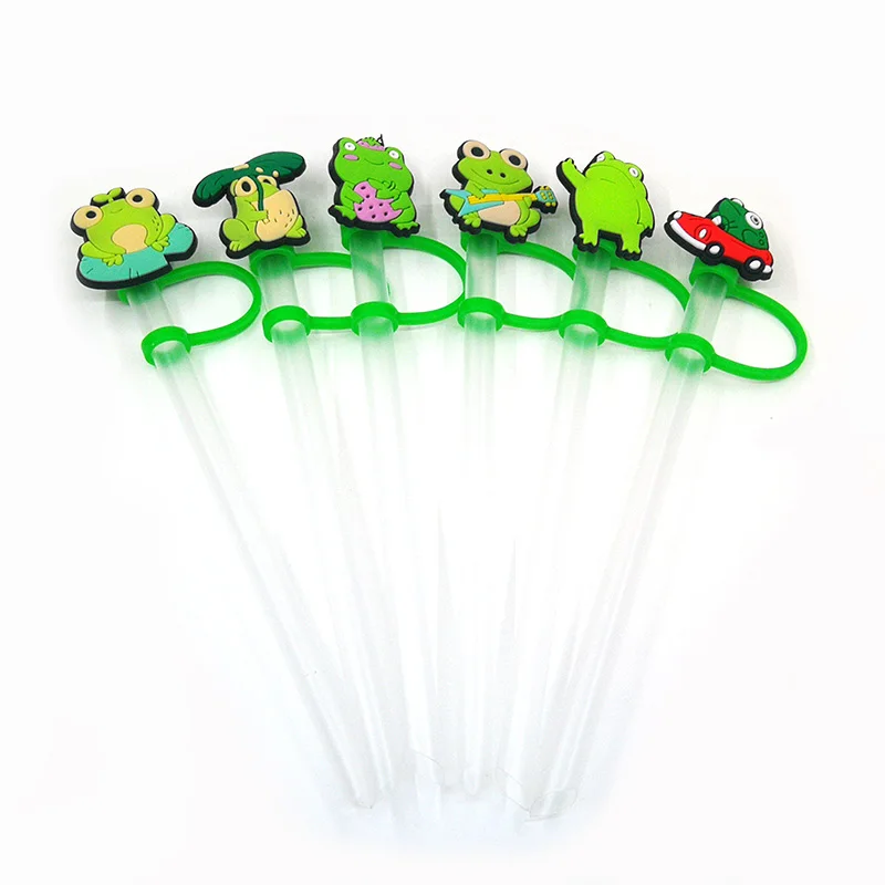 8PCS PVC Cute Frog Straw Topper Funny Frog Creative Straw Cover Drink Cups  Dustproof Decoration Reusable Preventing Spillage - AliExpress