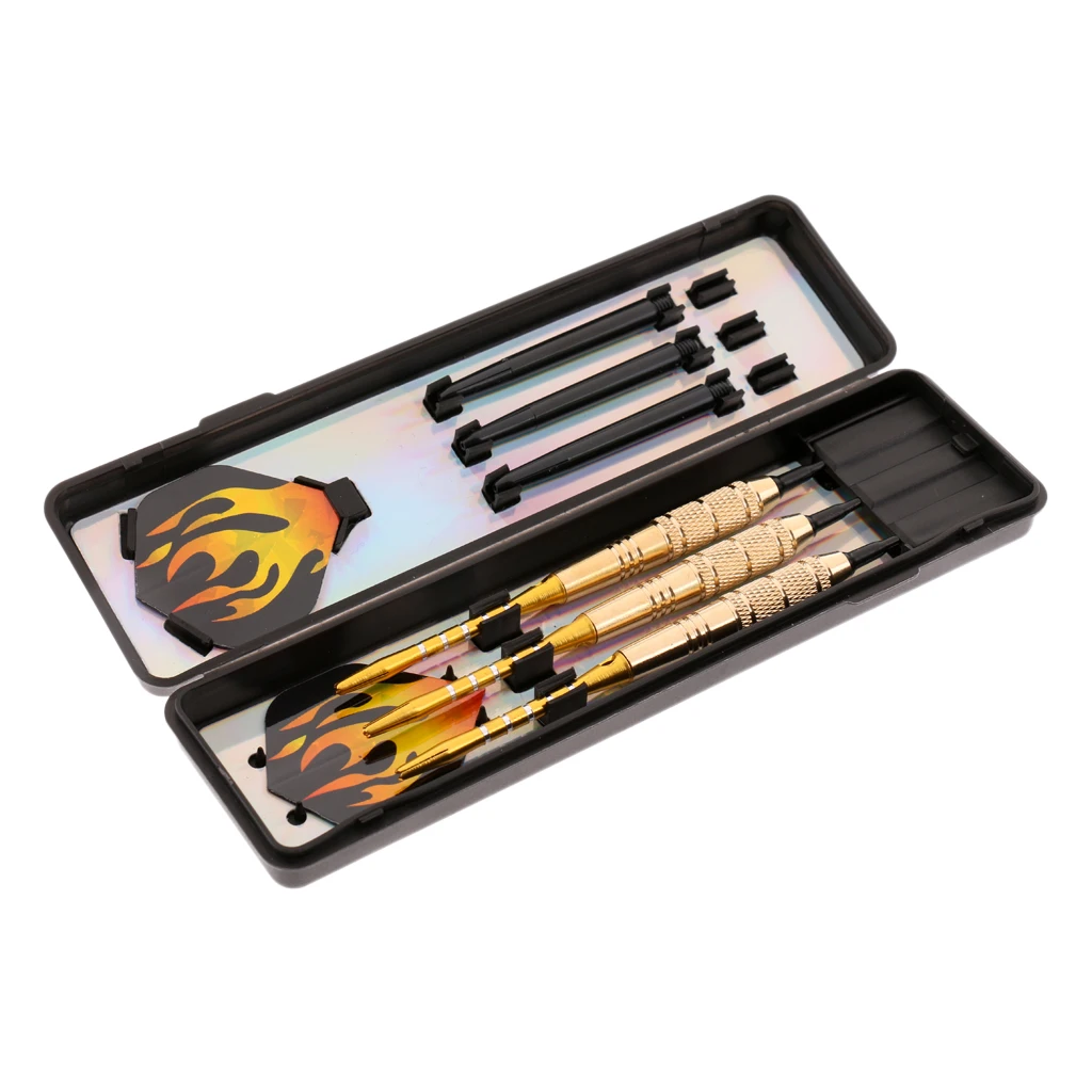 3 Pieces 18 Grams Brass Barrels Soft Tip Darts Set with Aluminum and Nylon Shafts, PET Flights, Plastic Tips