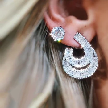 

Trendy Spring Collection Stud Earring For Women Wedding Party Engagement Cubic Zirconia Dressing Up Jewelry Addiction