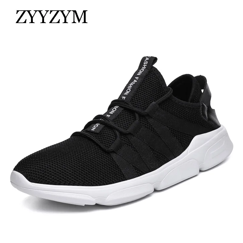 

ZYYZYM Shoes Men Sneakers Spring Summer 2019 Men Casual Shoes Breathable Light Fashion White Mesh Shoes Fashion Big Size 39-48