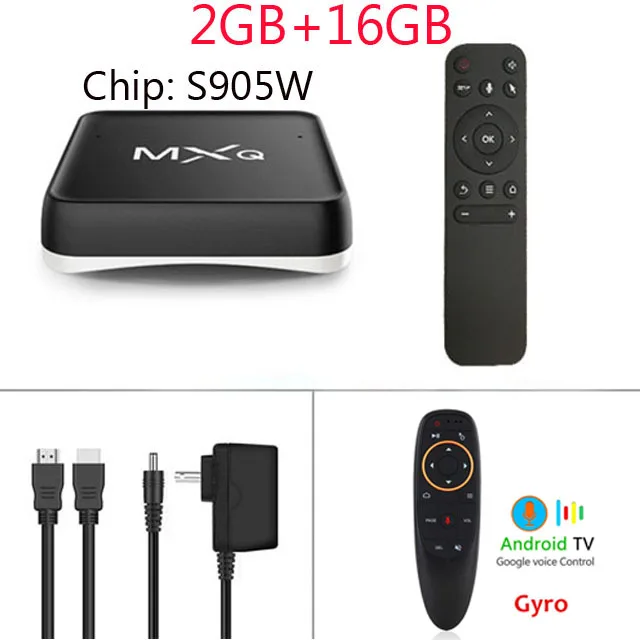 MXQS10W 2G 16G G10G TV Box S905W Quad-Core MXQ PRO Google Play TV Box 4K HD 2G 16G Android 7.1Voice Control video Speaker 2.4G WiFi BT Smart tv box - Цвет: MXQS10W 2G 16G G10G