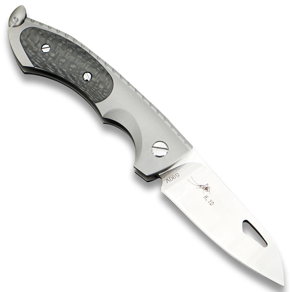 Twosun Micro MINI SLIP JOINT S90V folding Pocket Knife camping knife hunting knives outdoor survival tool EDC TC4 Titanium TS188