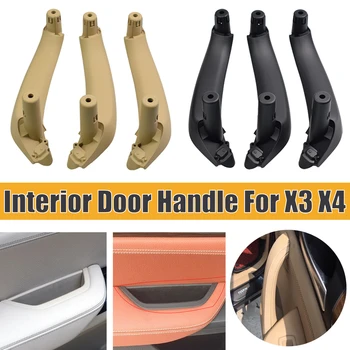 

4PCS Black Beige Car Front Rear Left Right Interior Door Handle Inner Panel Pull Trim Cover Armrest For BMW X3 X4 F25 F26 10-17