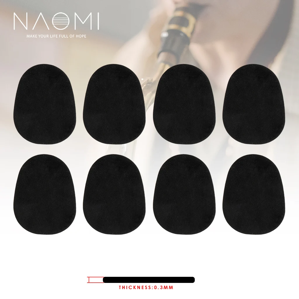 NAOMI 8pcs/1pack Saxophone Mouthpiece Pads 0.3mm Black Thin Non-toxic And Food-grade Silicone Rubber Cushions SAX MTP Patches lommi 0 3mm 0 8mm 8pcs durable alto rubber saxophone sax blowing mouthpiece pads patches rubber cushions saxophone pads black
