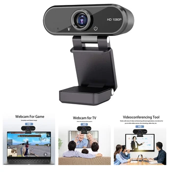 

2MP Full HD 1080P Computer Webcam with Microphone Work Home USB Web Camera for PC Laptop Online Teching Conference Video Calling