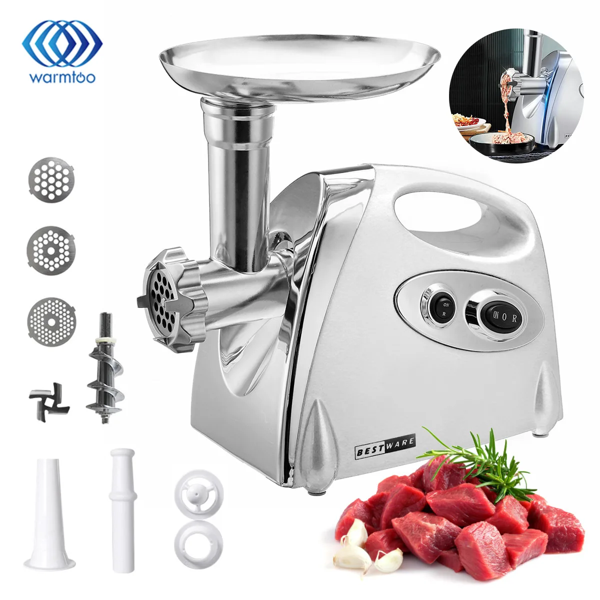 

2800W Electric Meat Grinders Food Mincer Chopper Sausage Stuffer Meat Mincer Sonifer Kitchen Multifunction Meat Processor