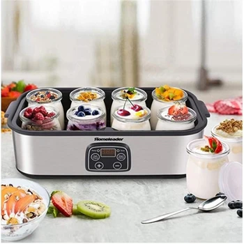 

Home Use Automatic Digital Maker Yogurt with 8 BPA- Glass Jars and Lids Time Temperature Control Display Yogurt Maker
