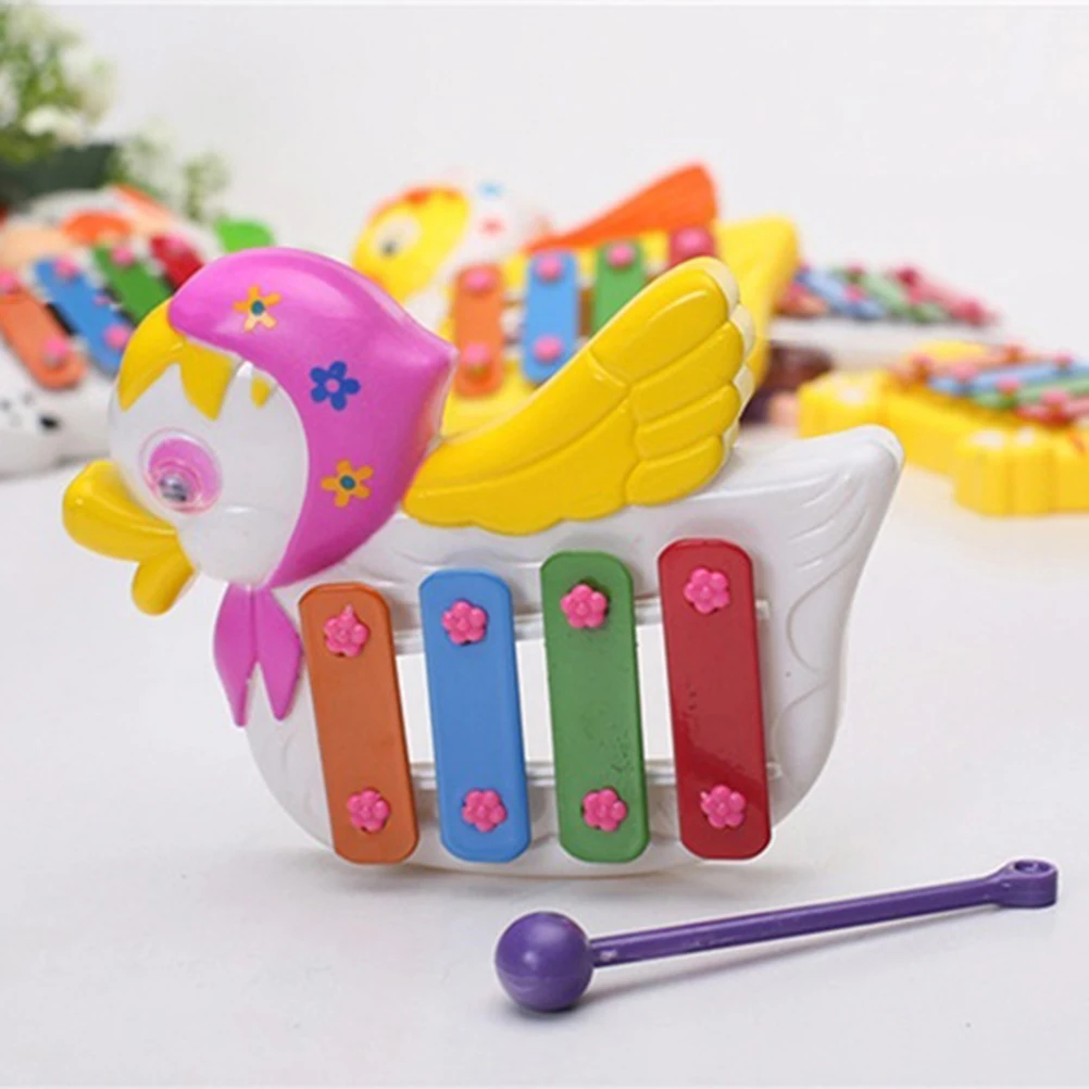 

Xylophone Educational Toy Cute Cartoon Animal Design 4 Scales Resonator Piano Xylophone Music Knocking Toy Random Type
