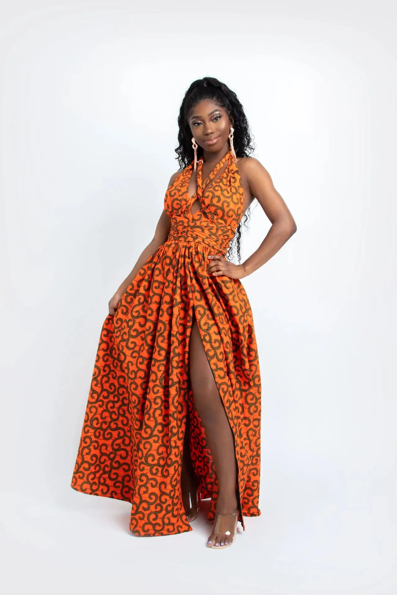 Longue robe africaine wax pour femmes 276