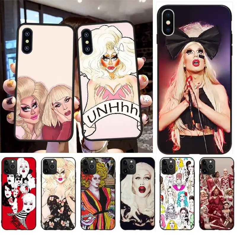 PENGHUWAN рупаул Драг рейсинг Черная мягкая крышка чехол для телефона iPhone 11 pro XS MAX 8 7 6