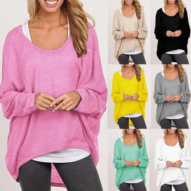 Sweaters Pullovers Spring Autumn Women's Irregular Fat MM Loose Knit Thin O-Neck Sweater Jacket Multicolor Free Shipping | Женская
