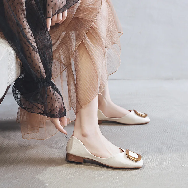

Casual Woman Platform Shoes 2019 Fashion Women's Shallow Mouth Square Toe Loafers Ladies Slip-on Flats Modis New Summer