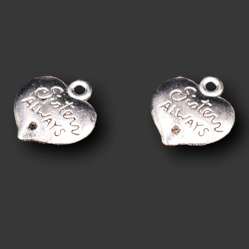 

15pcs Silver Plated Heart Pendant Retro Bracelet Earring Metal Accessories DIY Charms For Jewelry Crafts Making 16*14mm M537
