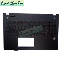 Tastiera del computer portatile per ASUS N56 N56JK N56J N56JN Coreano KR nero con Palmrest case rosso tasti retroilluminato 0KNB0-6628KO00 90NB06D5-R31KO0