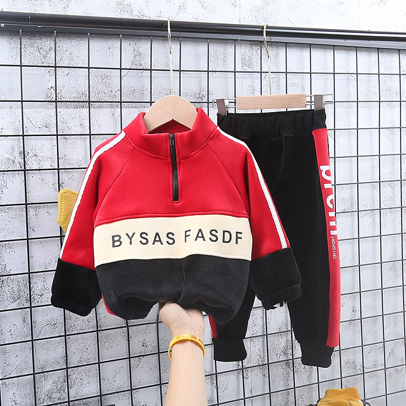 

Children Winter Children Baby Fashion-Style English Lettered BF Two-Piece 2019 New Style Hoodie Long-sleeve Suit Fashion