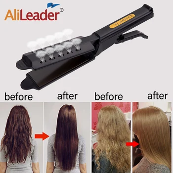

Alileader Steam Hair Straightener Four-Gear Temperature Control Flat Iron Hair Straightener Cheap Tourmaline Ceramic Straighten