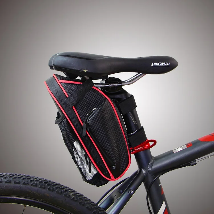 MTB велосипед Водонепроницаемый задний мешок LINGMAI Аксессуары для велосипеда велосипед седельная сумка с бутылкой воды карман Велосипедное Заднее Сиденье Хвост сумка - Color: Red