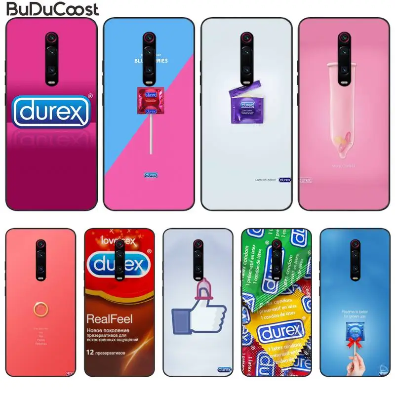 Креативный мягкий резиновый Чехол Durex для телефона Redmi 6 4X 7 7A 8 GO K20 Note 4 5 5A Pro 8pro |
