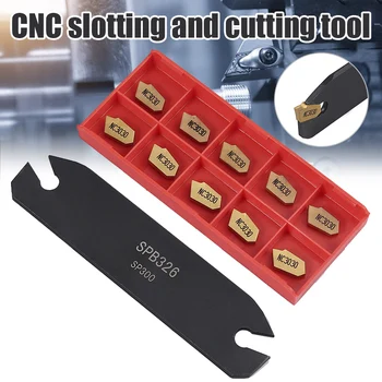 

Grooving Cut-Off Tool SPB26-3 26mm Parts Cutting Blades with 10Pcs GTN-3 SP300 Inserts CLH@8