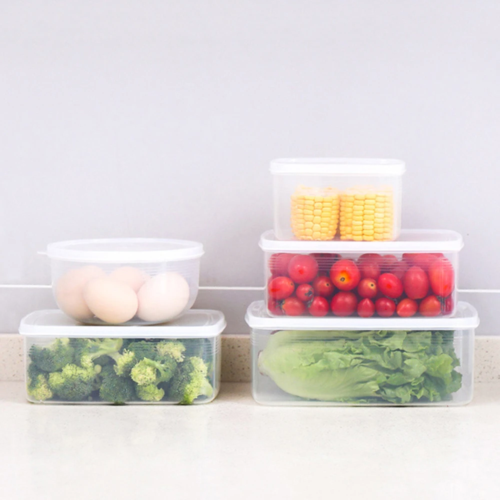 

New Single Layer Refrigerator Food Eggs Airtight Storage Container Plastic Box Kitchen Dust-Proof Food Storage Cases Organizer