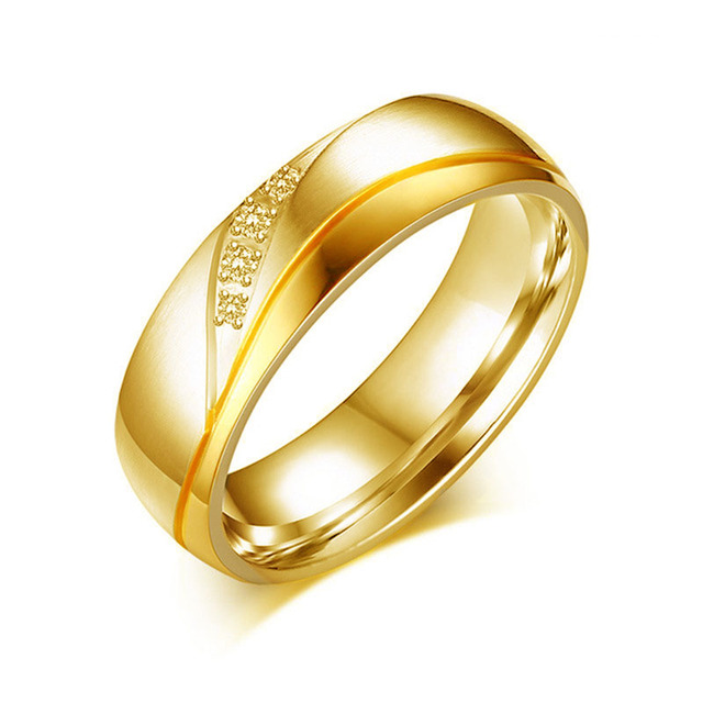 2022 New Fashion Gold-color Rings For Women Man Wedding Ring 316l Stainless Steel Promise Jewelry