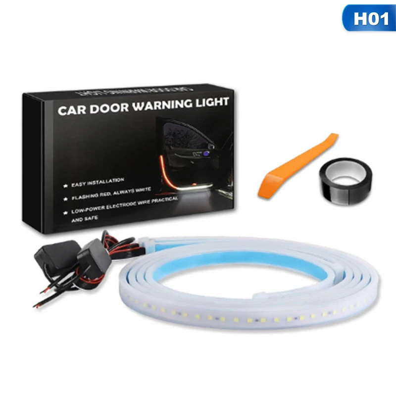 

1 Set/2 Pcs Car Door Opening Warning Light Welcome Flash Lights Strobe Flashing Anti Rear-end Safety Lamp Headlight Alarm Light