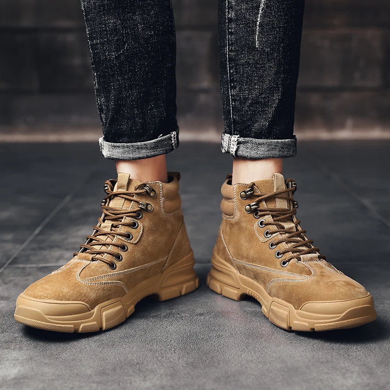 クーポン半額 メンズカジュアルブーツカジュアルシューズメンズレザースポーツスニーカー男性ファッションブーツ屋外男性の靴のメンズフラット ショッピングオンライン Pnlp Sn