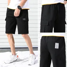 2019 summer men cargo Cotton solid casual Letter Printed shorts Elastic Waist Fashion Bodybuilding Jogger Men's Workout Shorts 2019 summer men cargo Cotton solid casual Letter Printed shorts Elastic Waist Fashion Bodybuilding Jogger Men's Workout Shorts