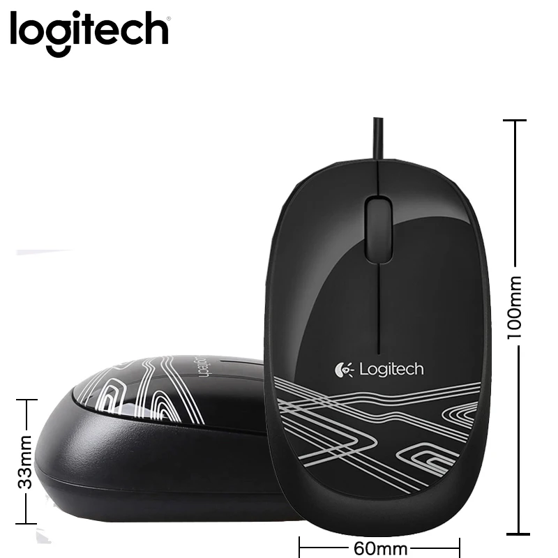 Проводная мышь logitech M105 для 1000 точек/дюйм, поддержка кабеля, официальная проверка рабочего стола для Mac OS Windows, Офисная мини-мышь