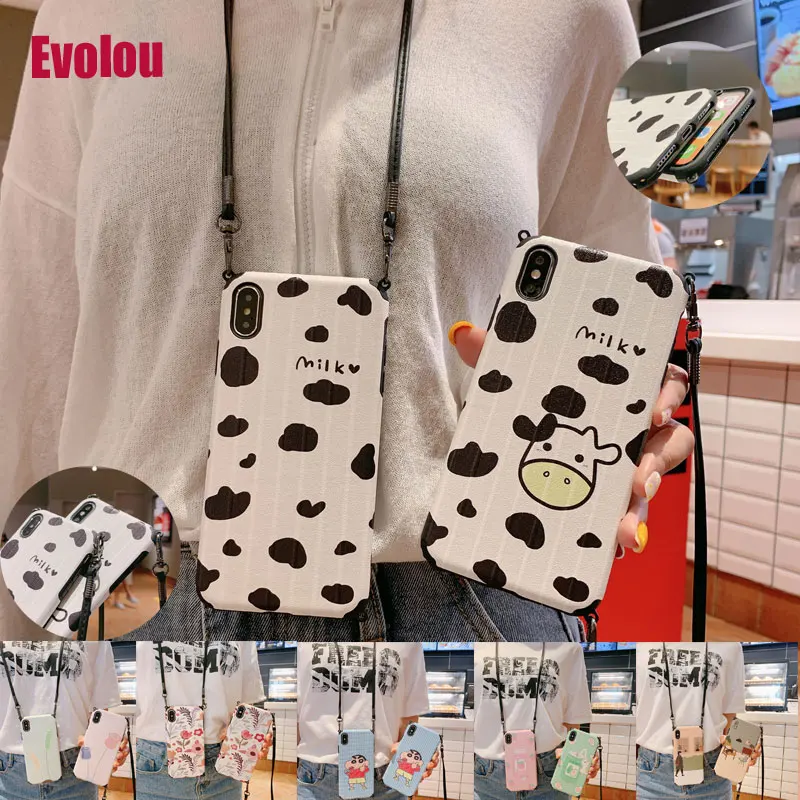 

Cartoon Embossed Pattern Case for Xiaomi A3 CC9 6X Popular Shoulder Neck Strap Rope Cover for Xiaomi A3 Lite CC9E MI 9 8 Cover