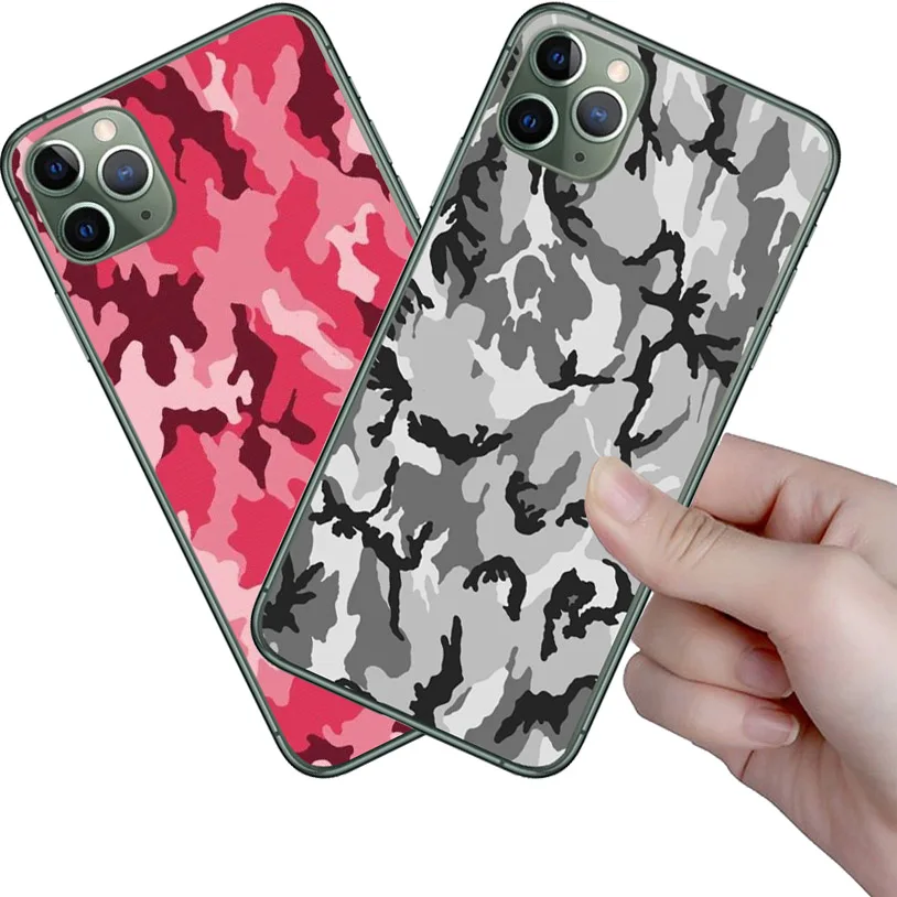Камуфляжный мягкий чехол для iPhone 12 11 XR Pro Max X XS 6 7 8 6S Plus 5 5s se 2020 | Мобильные телефоны