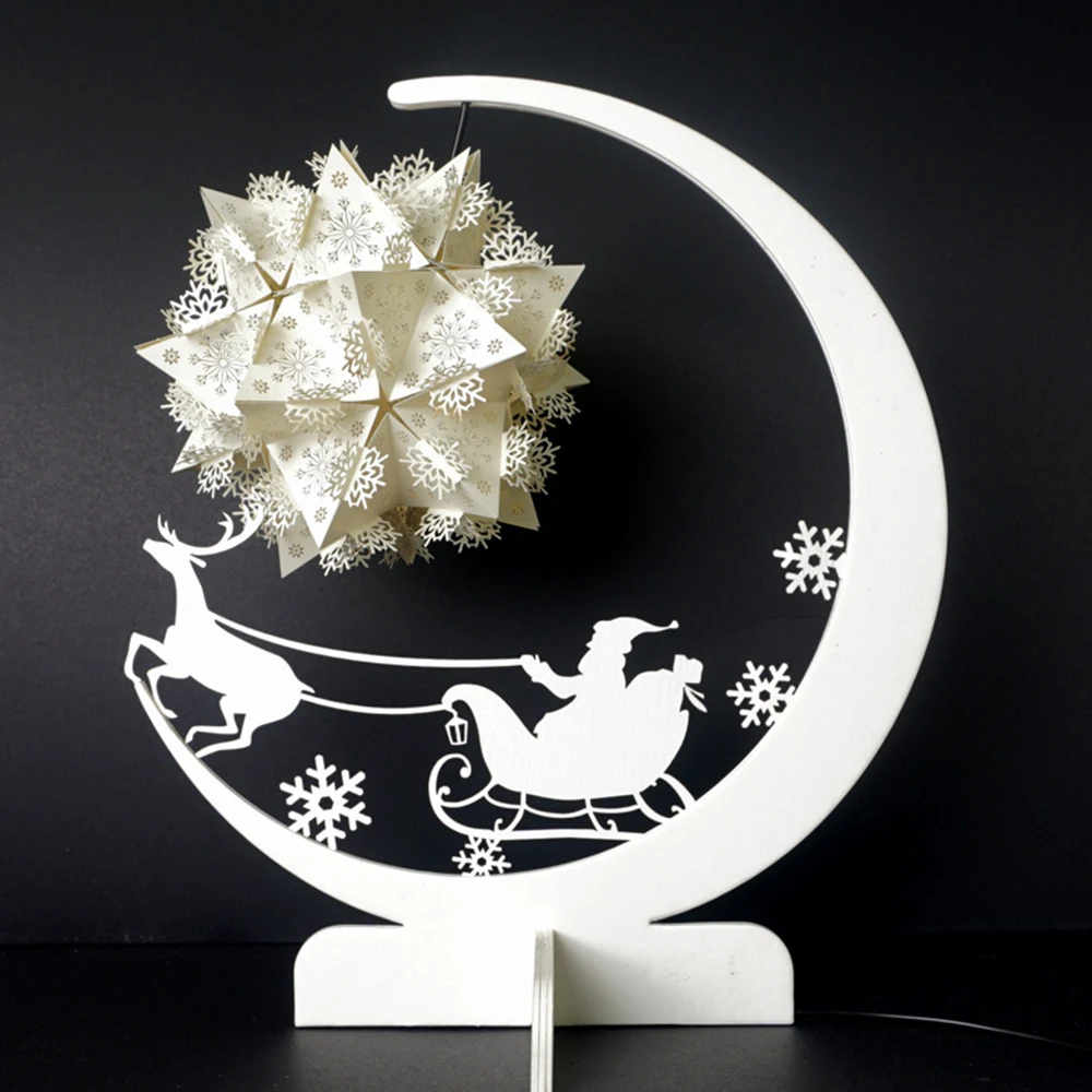 LED Christmas Paper Carving Lamp Home Decor USB Study Room Small Desk 3D Lamp Indoor Home Decorative DIY Night Light