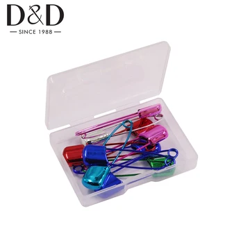 

10pcs Mix Metal Head Safety Pins Safety Locking Baby Cloth Diaper Nappy Pins with Storage Box Sewing Accessories