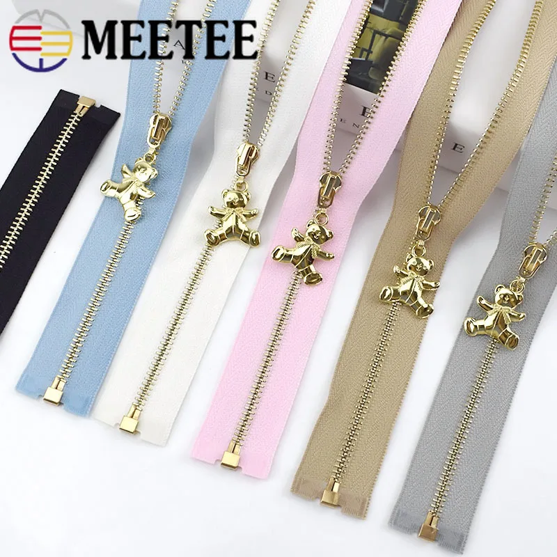 Meetee 2 шт 40-70 см 3# Металлические молнии Open-End Авто замок золотая молния DIY сумки кошелек Декор одежды молния Швейные аксессуары ZA049