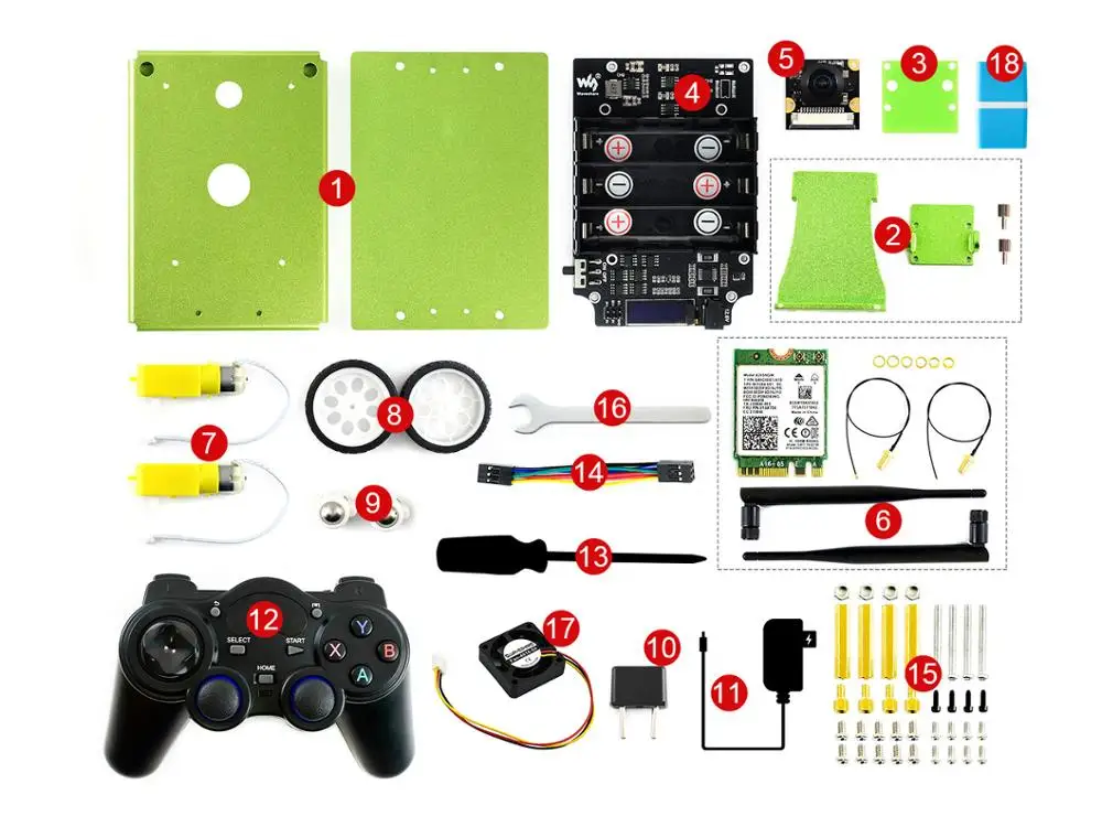 Waveshare JetBot AI Kit NVIDIA официальная рекомендация Robot на базе Jetson Nano(B01) Smart