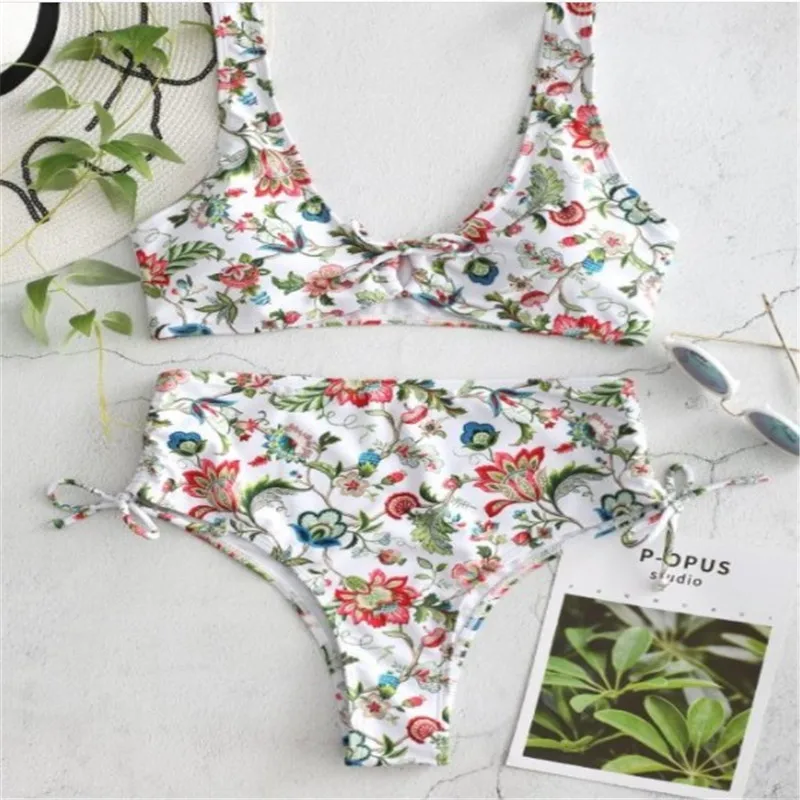 Impression bikini femmes coupe haute deux pi�ces maillot de bain bikini maillot de bain maillots de bain maillot de bain femme