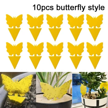

10pcs Strong Sticky Glue Paper with Support Two-side Flies Insect Trap Catcher Sticky Aphids Wasp Garden Pest Control Tool