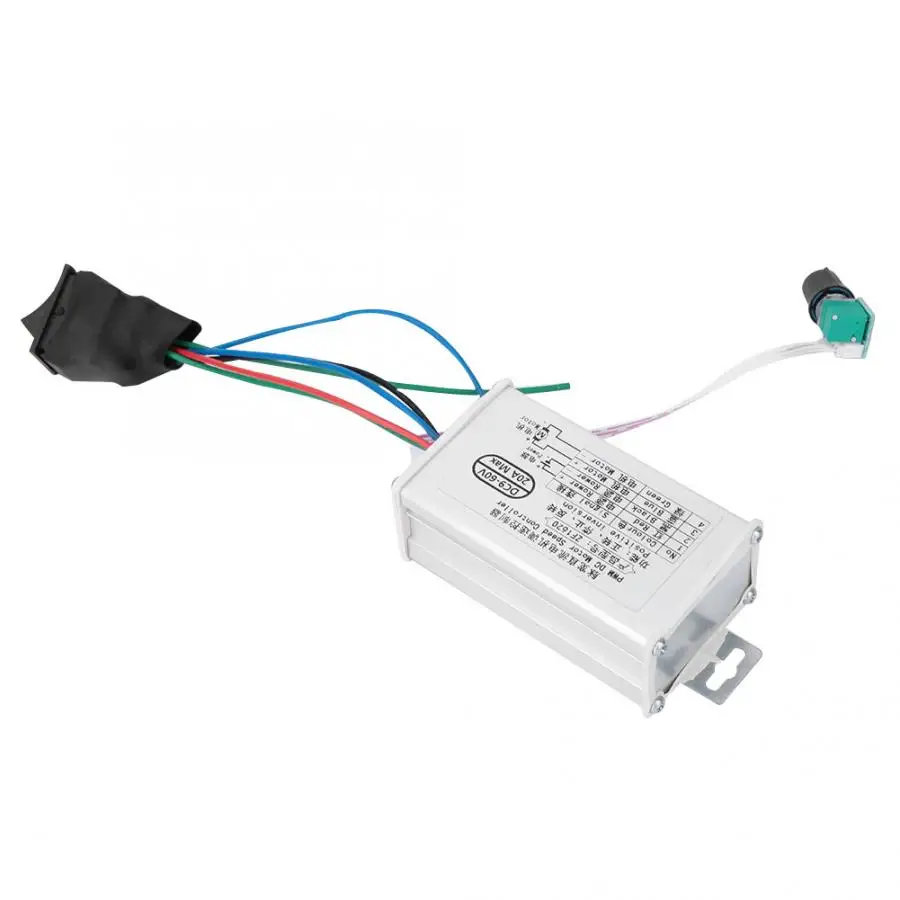 ZFX1620 DC9-60V металлический корпус постоянного тока регулятор скорости двигателя 20A вперед и обратный переключатель управление с помощью потенциометра