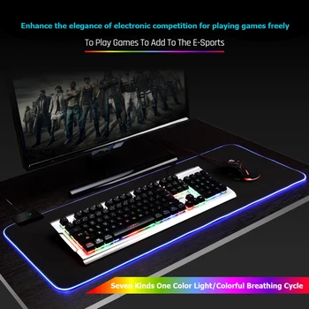 

Large LED Colorful Mouse Pad Elaborate Manufacture Prolonged Durable 300x800mm USB Wired Lighting Mousepad Mice Mat