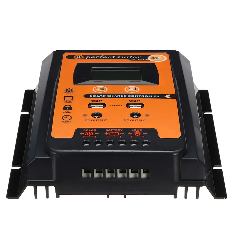 

12V/24V 30A 50A 70A MPPT Intelligent Dual USB LCD Display Solar Charge Controller Solar Panel Battery Regulator