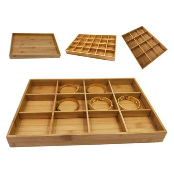 

Multifunction Bamboo Stackable Jewelry Tray Showcase Display Holder