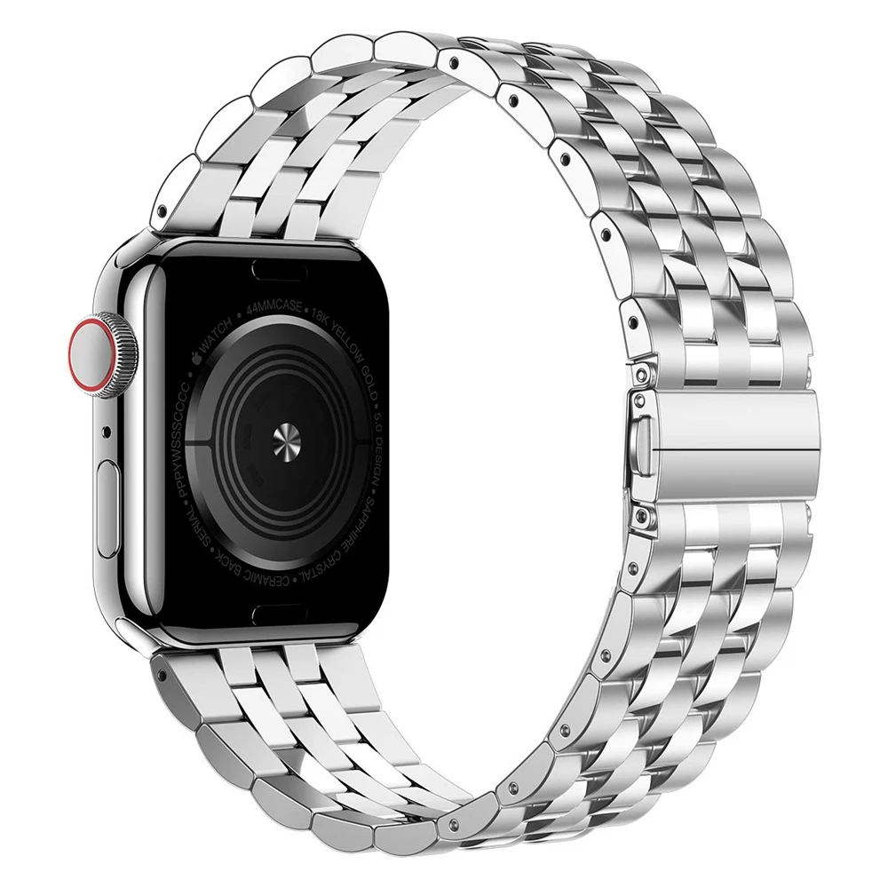 Совместим с Apple Watch Band Series 5 4 40 мм 44 3 2 38 42 сменный металлический ремешок для Iwatch
