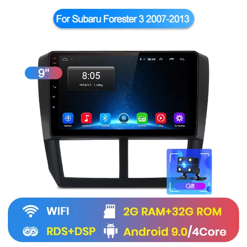 Junsun 2G+ 32G Android 8,1 для Subaru Forester 2008-2012 Авто 2 din Радио стерео плеер Bluetooth gps навигация нет 2din dvd - Color: WIFI (2GB 32GB)