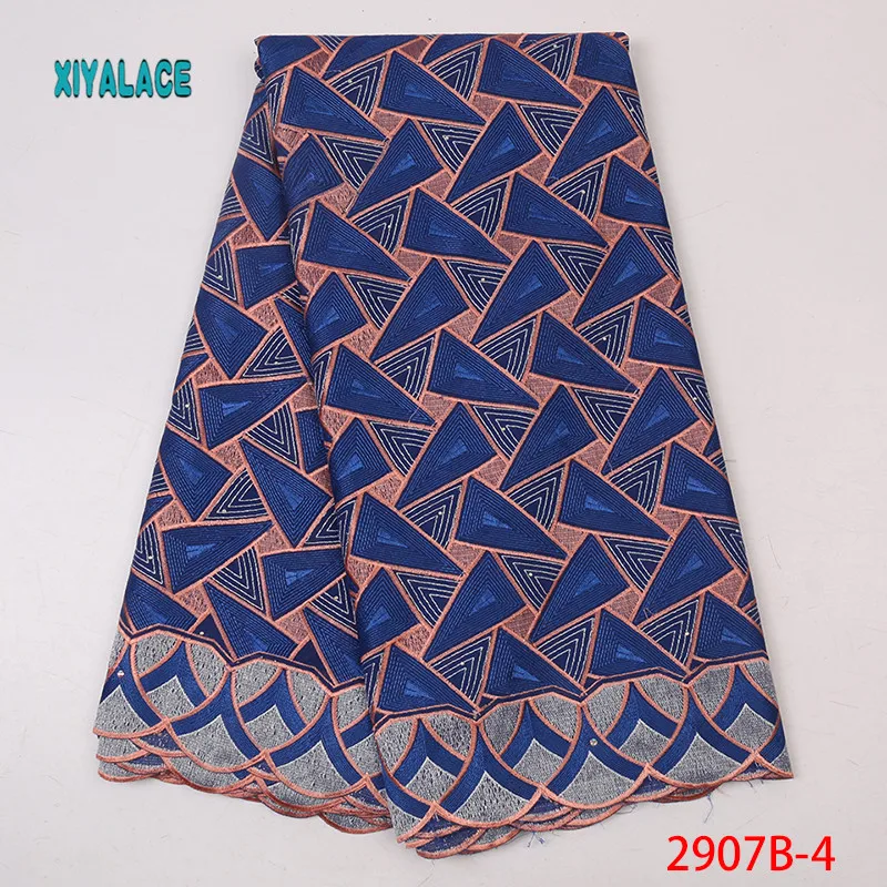 Высококачественная нигерийская французская Роскошная африканская кружевная ткань с ажурным рисунком Тюлевое кружево с камнями вышитое гладью кружево ткань YA2907B-4