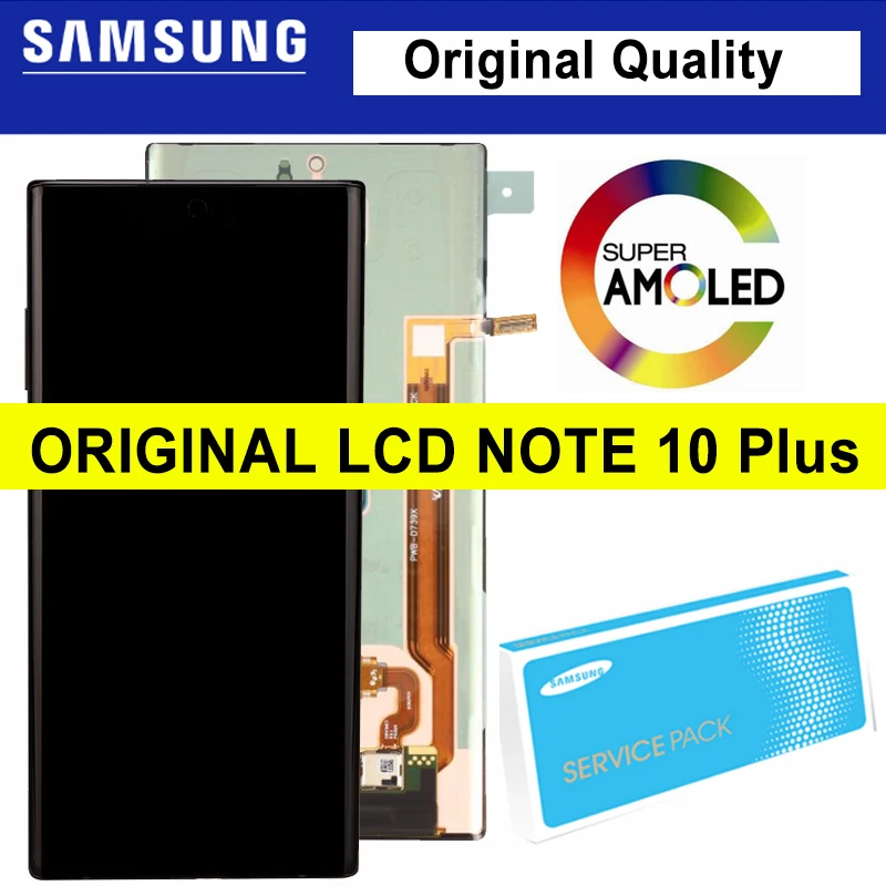 

6.8'' Original Super AMOLED Display for SAMSUNG Galaxy Note 10 Plus Note10+ N975 LCD with Frame Touch Screen Digitizer Assembly