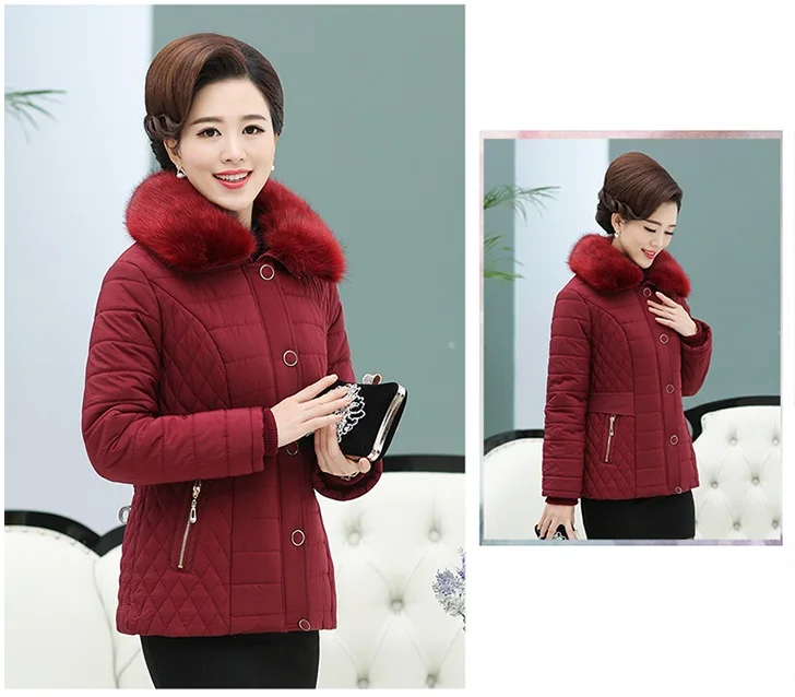 UHYTGF женская зимняя куртка теплая парка женская новая модная тонкая куртка плюс размер плюс бархатная утепленная женская пуховая хлопковая куртка X493