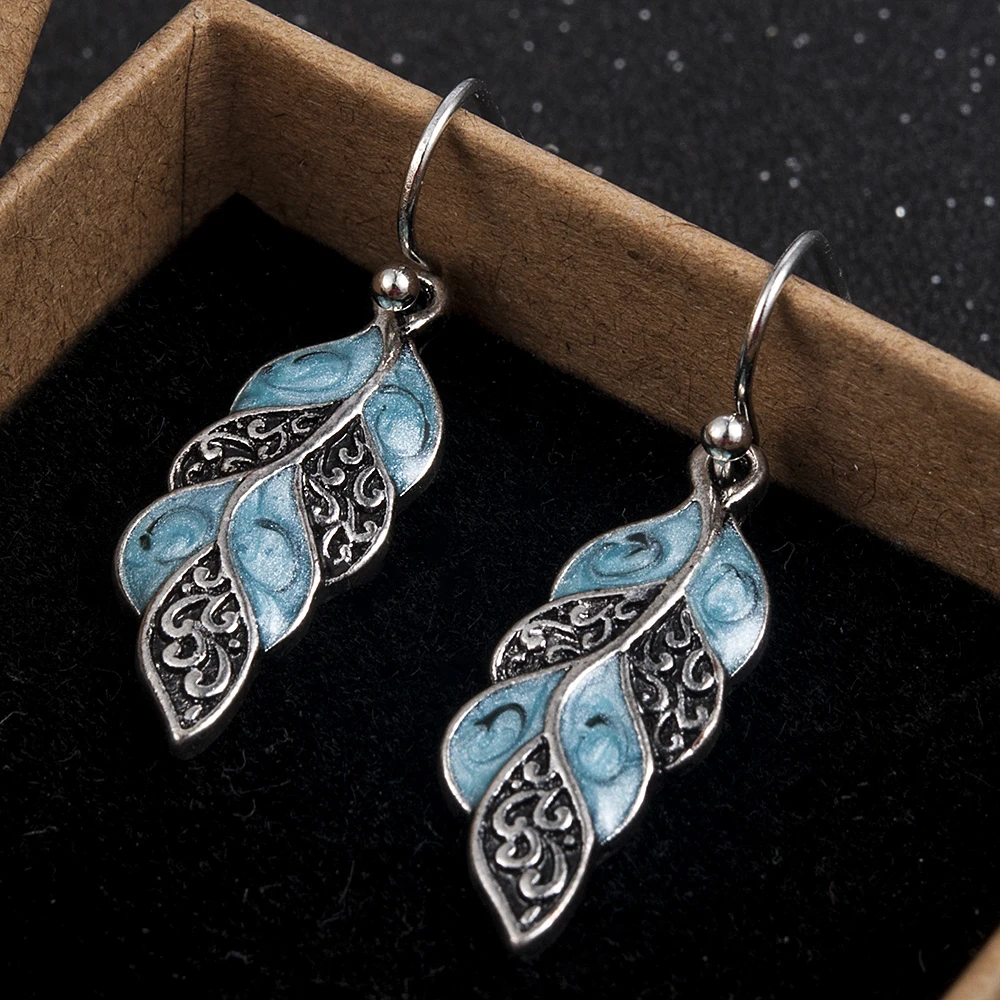 2020 Новая Мода Vintage Opal камень ушной крючок Висячие серьги модное ювелирное изделие